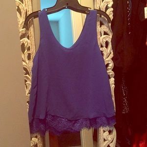 Royal Blue Tank with Lace